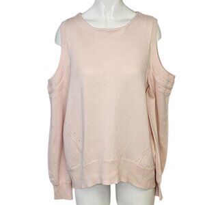 Moussy Womens Open Shoulder Long Sleeve Shirt, Pink, Zip Back, One Size (F)